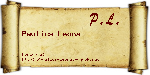 Paulics Leona névjegykártya